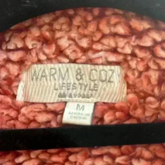 Warm And Cozy Lifestyle 3/4 Zip Pink Cropped Pullover Sherpa Fleece Size M - Picture 7 of 7